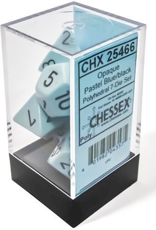Chessex 7-Die set Opaque Pastel - Blue/Black
