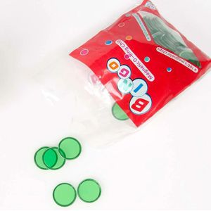 Groene Transparante Kien-/Bingo Fiches (17 mm, Metalen Rand, verpakt per 100)  Ideaal voor Kienavonden