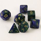 Chessex Gemini Blauw-Groen/Goud Polydice Dobbelsteen Set (7 stuks)