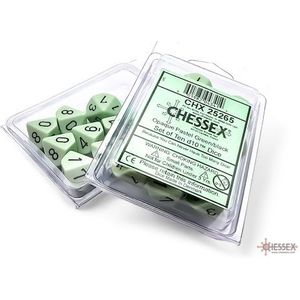 Dobbelstenen D10 Opaak Pastel Groen/Zwart