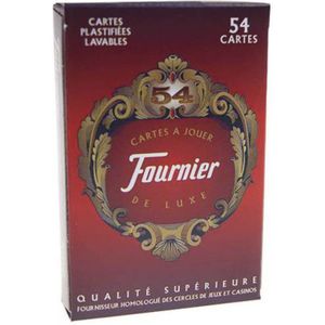 Speelkaarten Fournier - Dubbele Kop - Franse Speelzijde (1-R-D-V) - Rode Achterzijde