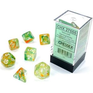 Dobbelstenen Nebula Spring/White Polydice (7 stuks)