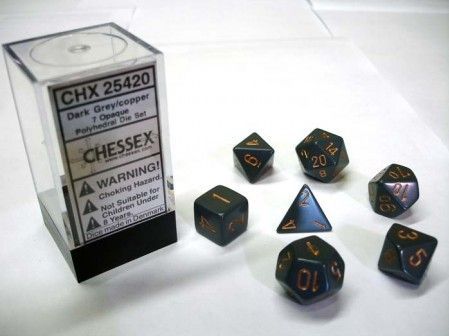 Opaque Poly 7 Set: Dark Grey/Copper