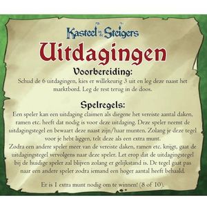 Uitdagingen - Mini Uitbreiding voor Kasteel in de Steigers van Intrafin Games