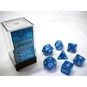 Polydice - 7 Dobbelstenenset - Water Speckled - Tweekleurig