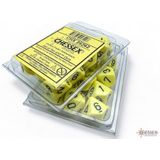Chessex - Opaque Pastel Yellow/Black - Dobbelsteen Set - 10 Stuks
