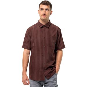 Jack Wolfskin EL Dorado Shirt Men Wandeloverhemd met korte mouwen Heren S dark mahogany check Dark Mahogany Check