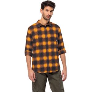 Jack Wolfskin Wanderweg Shirt Men Flanellen overhemd Heren L mustard mustard