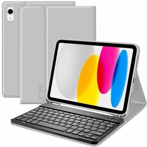 TechProtection - KeyBoard - Toetsenbordhoesje - Grijs - Voor iPad 2025 11 Inch / 2022 10,9 Inch