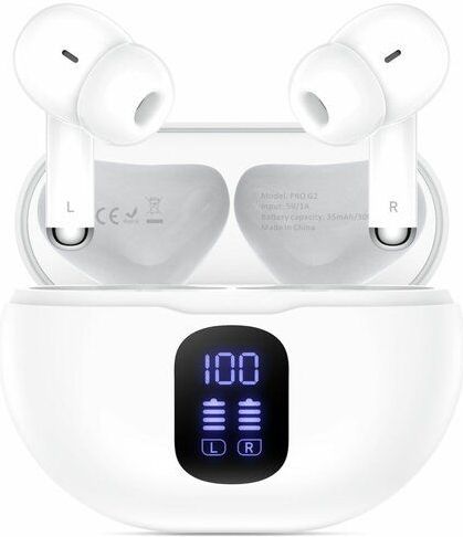 Tech-Protect - Ultraboost TWS Pro G2 - Draadloze Koptelefoon - Wit - ANC - 8 uur