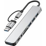 Tech-Protect - HB06 - USB-A/USB-C Hub Adapter - Space Grey - 9-in-1