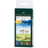 Faber Castell FC-167105 Tekenstift Faber-Castell Pitt Artist Pen 6-delig Etui Landscape