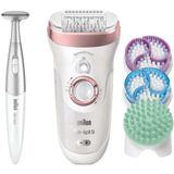 Braun SE9-977 Sill Epil 9 Epileerapparaat + Accessoires Wit/Roze