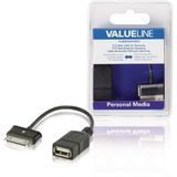 Valueline VLMB39205B02 Otg Data Kabel voor Samsung 30-pins Mannelijk - Usb A Vrouwelijk Zwart 0,20 M