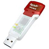 Wi-Fi-Netwerkkaart Fritz! AC860 5 GHz 866 Mbps USB Transparant Rood