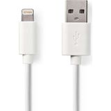 Nedis CCGW39300WT10 Sync And Charge-kabel Apple Lightning 8-pins Male - Usb-a Male 1,0 M Wit