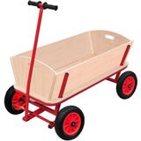 Outdoor Houten Bolderwagen 90x60x53 cm Naturel/Rood