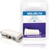 Valueline VLMB11950W Usb-autolader Usb A Female - 12v-autoaansluiting Wit 2.1a