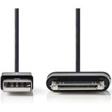 Nedis CCGP39200BK20 Sync And Charge-kabel Samsung 30-pins Male - Usb-a Male 2,0 M Zwart