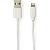 Nedis CCBP39300WT10 Data- En Oplaadkabel Apple Lightning 8-pins Male - Usb A Male 1,0 M Wit