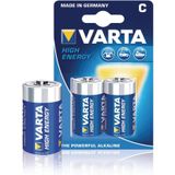 Varta 4914/2b Batterij Alkaline C/lr14 1.5 V High Energy 10 blisters