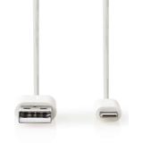 Nedis CCBP39300WT20 Data- En Oplaadkabel Apple Lightning 8-pins Male - Usb A Male 2,0 M Wit
