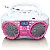Lenco SCD301 Draagbare Radio CD-Speler met USB-Aansluiting Roze/Wit