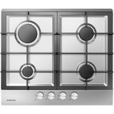 Inventum IKG6023GRVS Inbouw Gaskookplaat met 4 Branders Zwart/RVS