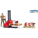 Bruder 2210 Heftruck Pakketpost Met Figuurtje