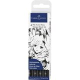 Faber Castell FC-267121 Tekenstift Pitt Artist Pen Manga 4-delig Etui Zwart