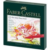 Faber Castell FC-167146 Tekenstift Pitt Artist Pen Brush 12-delig Studiobox