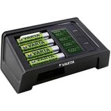 Varta LCD Smart Batterij-Oplader + 4 AA Oplaadbare Batterijen Zwart