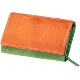 Juscha JU-42186 Portefeuille Mika Groen/oranje Dame 17x11,5x4cm