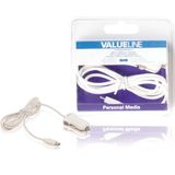 Valueline VLMB60890W10 Micro-usb-autolader Micro Usb Male - 12v-autoaansluiting 1,00 M Wit 2.1a