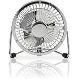 Nedis FNDK1CR10 Metalen Miniventilator Diameter 10 Cm Gevoed Over Usb Chroom
