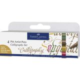 Faber Castell FC-167505 Tekenstift Faber-Castell Pitt Artist Pen Kalligrafieset Van 4st