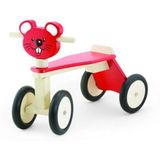 Pintoy Houten Loopfiets Muis met 4 Wielen Rood
