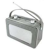 Soundmaster TR85PP Retro Radio Hout met Leer Pepita