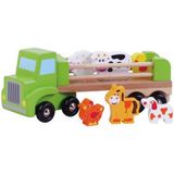 Simply For Kids Houten Vrachtwagen met 6 Dierfiguren