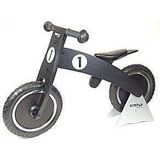 Simply for Kids Balance Bike Black Houten Loopfiets met Anti-Lek Band