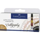 Faber Castell FC-167506 Tekenstift Faber-Castell Pitt Artist Pen Kalligrafieset 6x