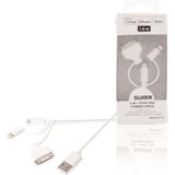 Sweex SMCA0331-01 3-in-1 Data En Oplaadkabel Usb Micro-b Male + Dockadapter + Lightningadapter - A Male 1.00 M Wit