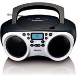 Lenco SCD-501WH Draagbare Radio CD-Speler + Bluetooth Wit/Zwart