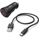 Hama Auto-oplaadset USB Type-C QC 3.0 3 A Zwart