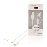 Sweex SMCA0321-01 2-in-1 Data En Oplaadkabel Usb Micro-b Male + Lightningadapter - A Male 1.00 M Wit