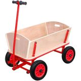 Outdoor Houten Bolderwagen 85x61x56 cm Naturel/Rood