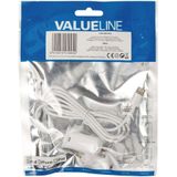 Valueline VLMP39891W10 Lightning-aansluiting Autolader Lightning Male - 12v-autoaansluiting 1,00 M Wit 2.4a
