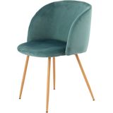 Hearthome & Living | Set van 2 eetkamerstoelen Celine fluweel groen 56x54x84 cm eetkamerstoelen | NADUVI
