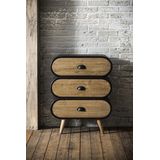 Dimehouse | Ladekast Tara breedte 60 cm x diepte 35 cm x hoogte 77 cm bruin, zwart wandkasten metaal, hout kasten meubels | NADUVI outlet