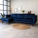 Dimehouse | Hoekbank Gino hoekdeel links velours blauw 270x150 cm hoekbanken | NADUVI